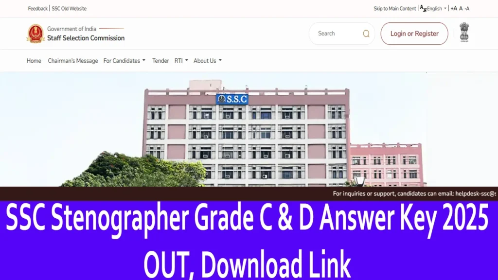 SSC Stenographer Grade C & D Answer Key